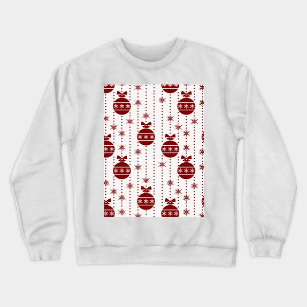 Large Dark Christmas Christmas Candy Apple Red Ball Ornaments Crewneck Sweatshirt by podartist